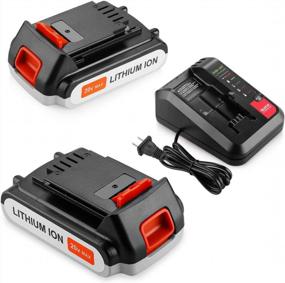 img 4 attached to 2Pack 3.0Ah LBXR20 Battery + Charger For Black+Decker 20V MAX Lithium Batteries