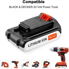 img 3 attached to 2Pack 3.0Ah LBXR20 Battery + Charger For Black+Decker 20V MAX Lithium Batteries