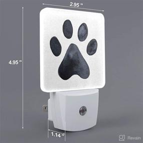 img 3 attached to 🐾 MSGUIDE Black Dog Paw Night Light 2 Pack - Plug-in LED Nightlights with Auto Dusk-to-Dawn Sensor for Bedroom, Bathroom, Toilet, Stairs, Kitchen, Hallway - Ideal for Kids and Adults