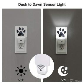 img 2 attached to 🐾 MSGUIDE Black Dog Paw Night Light 2 Pack - Plug-in LED Nightlights with Auto Dusk-to-Dawn Sensor for Bedroom, Bathroom, Toilet, Stairs, Kitchen, Hallway - Ideal for Kids and Adults