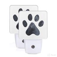 🐾 msguide black dog paw night light 2 pack - plug-in led nightlights with auto dusk-to-dawn sensor for bedroom, bathroom, toilet, stairs, kitchen, hallway - ideal for kids and adults логотип