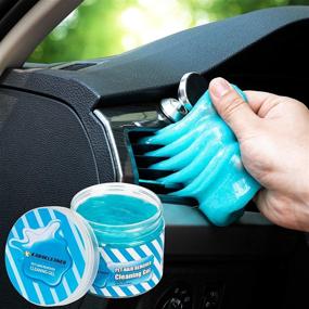img 4 attached to KAR4KLEANER Car Cleaning Gel - Interior Detailing Kit for Automative Care, Dust and Detail Removal - Includes Car Accessories Cleaning Kit, Keyboard Cleaner, Air Vent PC, Laptop, and Pet Hair Cleaner (Blue)