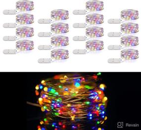 img 4 attached to 🌈 Waterproof Multicolor Fairy Lights: 16-Pack Battery Operated 6.56ft 20 LED String Lights for Bedroom, Party, Wedding, Christmas Crafts & More!