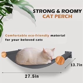 img 3 attached to 🐱 LSAIFATER Large Cat Hammock Wall Mounted Perch with 2 Cat Wall Steps - Enhancing Comfort and Play for Indoor Cats - Premium Modern Cat Furniture for Sleep, Playtime, and Climbing