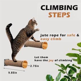 img 2 attached to 🐱 LSAIFATER Large Cat Hammock Wall Mounted Perch with 2 Cat Wall Steps - Enhancing Comfort and Play for Indoor Cats - Premium Modern Cat Furniture for Sleep, Playtime, and Climbing