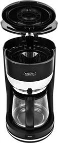 img 1 attached to Black Mid-Century Retro Coffee Maker By Kalorik, 10-Cup Capacity