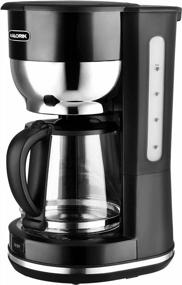 img 2 attached to Black Mid-Century Retro Coffee Maker By Kalorik, 10-Cup Capacity