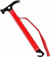 redcamp aluminum camping hammer with hook, 12" portable lightweight multi-functional tent stake hammer for outdoor,black/red/orange/blue logo