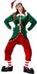 6-piece unisex christmas elf costume: gracin santa's helper green velvet adult cosplay logo