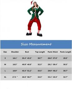 img 1 attached to 6-Piece Unisex Christmas Elf Costume: GRACIN Santa'S Helper Green Velvet Adult Cosplay