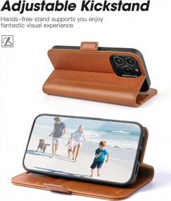 img 1 attached to Stylish Retro Wallet Phone Case For IPhone 13 Pro With RFID Blocking, Card Holders, TPU Inner Shell, Stand, And Shockproof PU Leather Flip Folio Cover - Brown - 6.1 Inch Screen (2021)