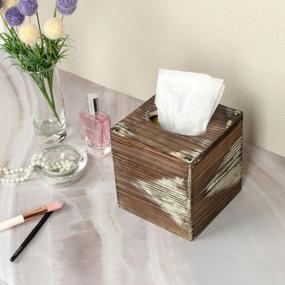 img 3 attached to J JACKCUBE DESIGN 2-Pack Rustic Tissue Box Cover - Farmhouse And Modern Decor For Kitchen, Bathroom, Office, And Living Room - Napkin Case Cube Holder With Enhanced SEO - MK554A