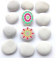 🎨 bigotters 12 mandala painted kindness rocks, 2-3 inches, ideal easter gifts. perfect for kids and adults. weighs approximately 3.7 pounds. logo