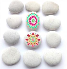 img 4 attached to 🎨 BigOtters 12 Mandala Painted Kindness Rocks, 2-3 inches, Ideal Easter Gifts. Perfect for Kids and Adults. Weighs Approximately 3.7 Pounds.