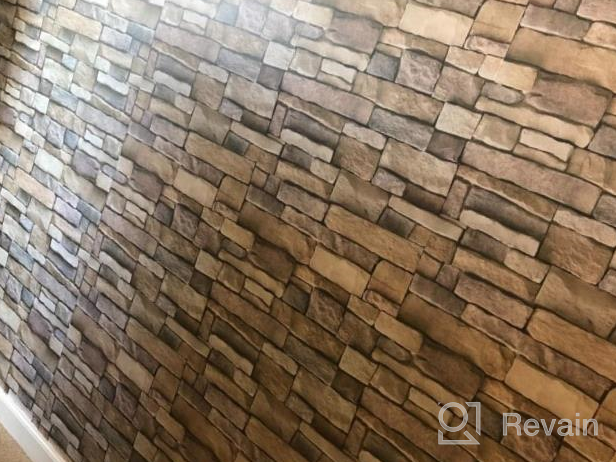 img 1 attached to Stone Brick Wallpaper Peel And Stick Wallpaper Cleanable 3D Brick Wallpaper Self Adhesive Wallpaper Countertop Removable Wallpaper For Home Decoration Stone Brick 17.71” ×393.7” review by Tim Wilson