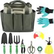 21-piece hortican gardening tool set with wooden handle and gardening bag - includes hand rake, fork, trowel, and accessories - perfect gifts for women gardeners logo