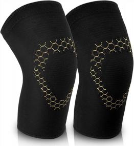 img 4 attached to ACTINPUT 2 Pack Knee Brace Compression Sleeves For Men And Women - Ideal Support For Knee Pain, Meniscus Tear, Arthritis, And Joint Pain Relief