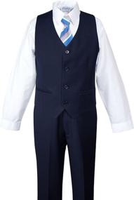 img 2 attached to 👦 Optimized Search: Navy Blue Checkered Boys' Clothing - Spring Notion Two Button Suits & Sport Coats