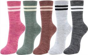 img 2 attached to Stay Cozy And Fashionable With Women'S Winter Wool Angora Reindeer Snowflakes Knit Ankle High Socks