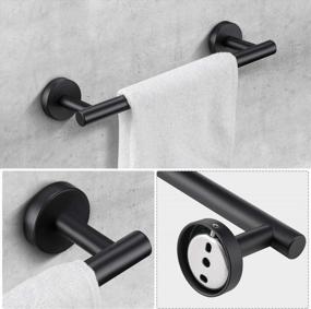 img 2 attached to Modern Matte Black Bathroom Towel Bar And Toilet Paper Holder Set | 304 Stainless Steel Hardware Accessories | 2 Piece Bathroom Set Includes 1 Towel Rack And 1 Toilet Roll Holder