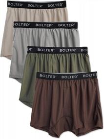 img 1 attached to Men'S 4 Pack Performance Boxer Shorts By Bolter - Breathable, Quick-Dry Fabric For Maximum Comfort.