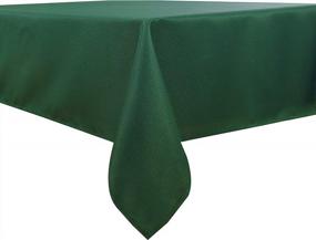 img 4 attached to Biscaynebay Textured Fabric Tablecloths 60 X 84 Inches Rectangular, Hunter Green Water Resistant Spill Proof Tablecloths For Dining, Kitchen, Wedding And Parties, Etc Machine Washable
