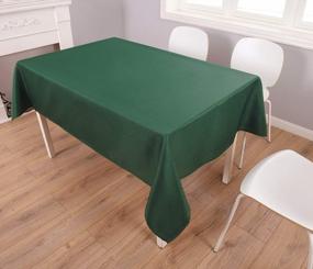 img 3 attached to Biscaynebay Textured Fabric Tablecloths 60 X 84 Inches Rectangular, Hunter Green Water Resistant Spill Proof Tablecloths For Dining, Kitchen, Wedding And Parties, Etc Machine Washable