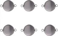 lanbeide stainless steel pendant trays round bezel for jewelry making bracelet double holes 20pcs (25mm-20pcs) logo