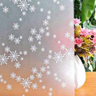niviy рождественская оконная пленка снежинки украшения прилипающие наклейки для контроля тепла и конфиденциальности, неклейкая пленка из матового стекла, 17,7 "x 118" логотип