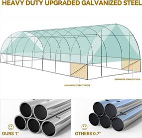 img 3 attached to YITAHOME 20'X10'X7' Greenhouses Outdoor Large Walk-In Green House Heavy Duty Tunnel Green Houses Portable Hot Plant Gardening Upgraded Galvanized Steel With Stake Ropes Zipper Door 5 Crossbars Garden