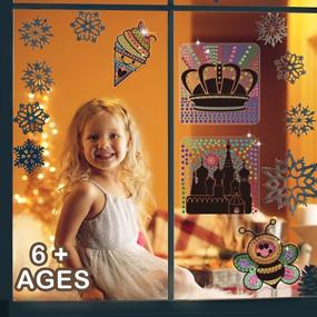 img 1 attached to DIY Window Gem Art Craft Kits для детей в возрасте от 6 до 12 лет - Ловец солнца, набор для рисования с бриллиантами - отличный подарок на день рождения для девочек и мальчиков 6, 7, 8 лет