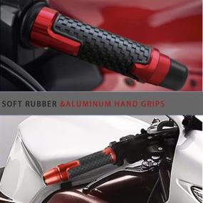 img 2 attached to 🏍️ Red Universal 7/8'' Motorcycle YZF Racing Handlebar Grips - Comfortable Soft Rubber Hand Bar Grips for Yamaha R1 R3 R6 R125 R6S R25 600R - Aluminium Design