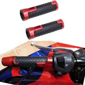 img 1 attached to 🏍️ Red Universal 7/8'' Motorcycle YZF Racing Handlebar Grips - Comfortable Soft Rubber Hand Bar Grips for Yamaha R1 R3 R6 R125 R6S R25 600R - Aluminium Design