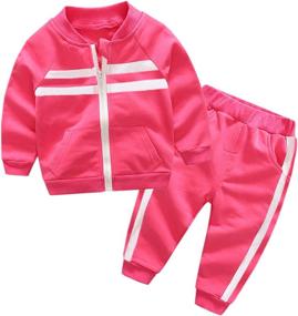 img 2 attached to 👦 Toddler Boys' Stripe Clothing Sweatpants with Pockets - Clothing Sets
