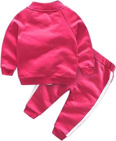 img 1 attached to 👦 Toddler Boys' Stripe Clothing Sweatpants with Pockets - Clothing Sets