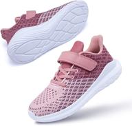 🏃 lightweight breathable girls' sneakers: athletic shoes for running logo