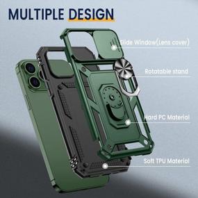 img 2 attached to IPhone 13 Pro Max Goton Armor Case с подставкой, выдвижной крышкой камеры, подставкой и магнитным держателем — сверхпрочный защитный чехол военного класса для 6,7-дюймового iPhone 13 Pro Max