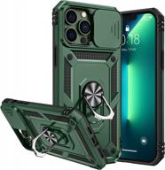 iphone 13 pro max goton armor case с подставкой, выдвижной крышкой камеры, подставкой и магнитным держателем — сверхпрочный защитный чехол военного класса для 6,7-дюймового iphone 13 pro max логотип