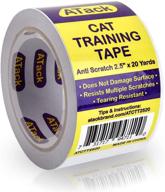 🐾 atack cat anti-scratch training tape, clear, 2.5-inches x 20 yards, residue-free & removable - kitty scratch deterrent, furniture protector for leather couch, door, prevention tape logo