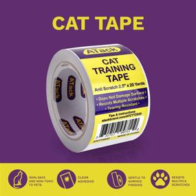 img 3 attached to 🐾 ATack Cat Anti-Scratch Training Tape, Clear, 2.5-Inches x 20 Yards, Residue-Free & Removable - Kitty Scratch Deterrent, Furniture Protector for Leather Couch, Door, Prevention Tape