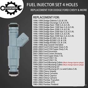 img 2 attached to 🔧 Set of 8 Fuel Injectors, 24LB, 4 Holes, Replacement for Dodge Dakota, Durango, Ram, Chevy Camaro, Ford F250, F350, Excursion, Mustang, Pontiac GTO, and More - Replace # 0280155715, 0280150947, 0280150965