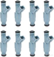 🔧 set of 8 fuel injectors, 24lb, 4 holes, replacement for dodge dakota, durango, ram, chevy camaro, ford f250, f350, excursion, mustang, pontiac gto, and more - replace # 0280155715, 0280150947, 0280150965 логотип