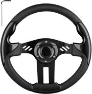 🏌️ mosnai универсальное рулевое колесо для гольф-кара - идеально подходит для club car, ezgo и yamaha (черное) логотип