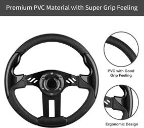 img 2 attached to 🏌️ MOSNAI EZGO Universal Golf Cart Steering Wheel - Perfect Fit for Club Car, EZGO, and Yamaha (Black)