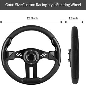 img 3 attached to 🏌️ MOSNAI Универсальное рулевое колесо для гольф-кара - Идеально подходит для Club Car, EZGO и Yamaha (черное)