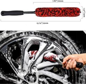 img 3 attached to Bzczh Car Tire Rim Cleaning Brush(3 Pack) - Include Two Rim Brush And One Car Detail Brush