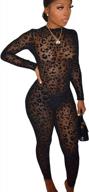 spice up your style with hibshaby's sexy black leopard mesh jumpsuit - perfect streetwear outfit for women логотип