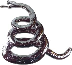 img 3 attached to Ultra Premium, Chrome Gadsden Snake Emblem - Don't Tread on Me by Pokerweights