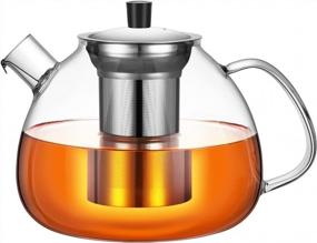 img 4 attached to 50Oz / 1500Ml Simtive Glass Teapot With Removable Infuser - Stovetop Safe Tea Kettle For Loose Leaf And Blooming Tea