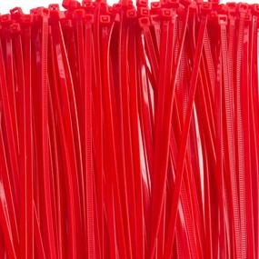 img 1 attached to 300pcs Red Heavy Duty Nylon Cable Ties 🔴 - 8 Inch Clear Zip Ties, Durable Cord Straps
